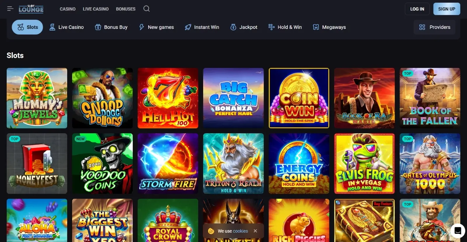 SlotLounge Casino NZ first impression – game lobby overview